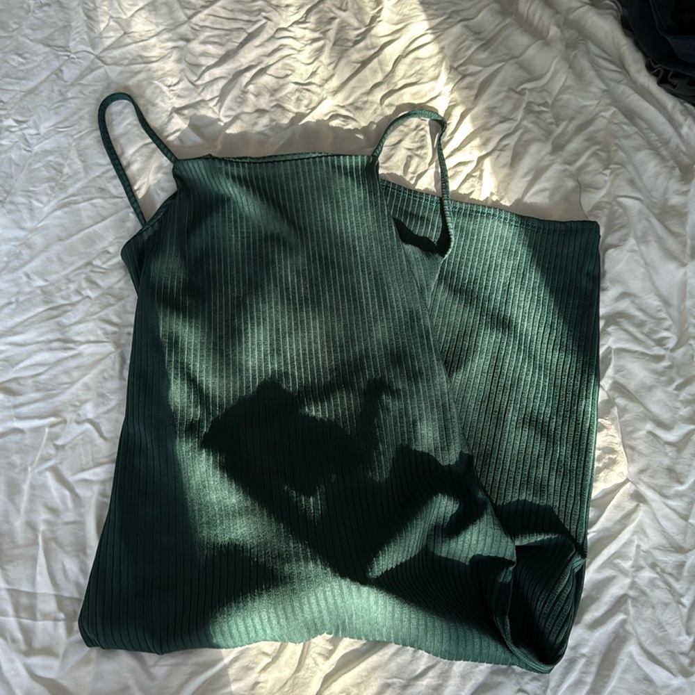 Misguided emerald green backless dress